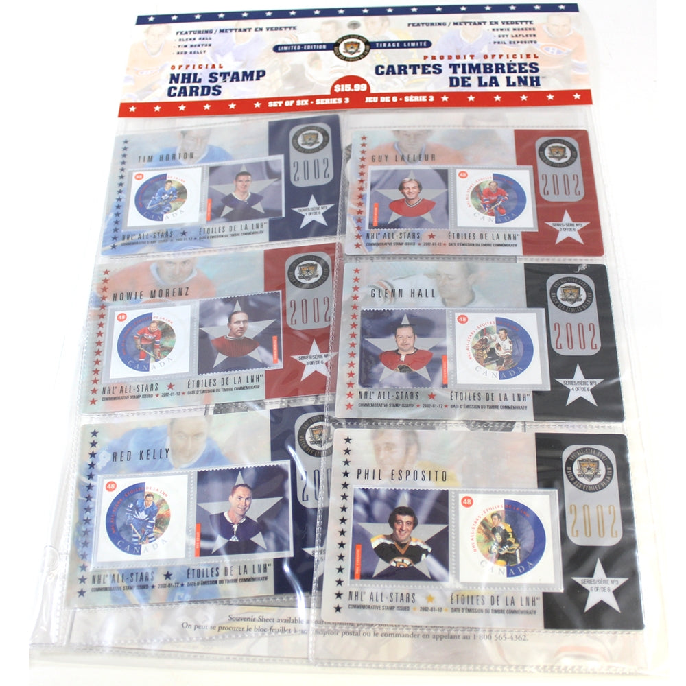 SPECIAL! Official NHL Stamp Cards from 2002 issued by Canada Post & NHL