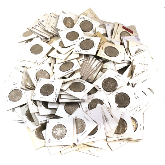 Lot of 289+ x Assorted 1968-2000s Canada 50-cents, 289+Pcs