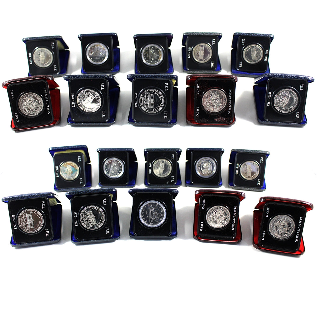 Lot of 20x 1970-1976 Canada Cased Nickel Dollars, 20Pcs (May have issues)
