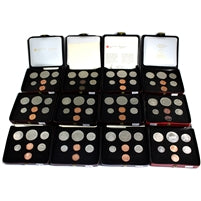 Lot of 12x ~1971-1980 Double Penny RCM Sets (Mixed Dates, with Duplicates) Impaired