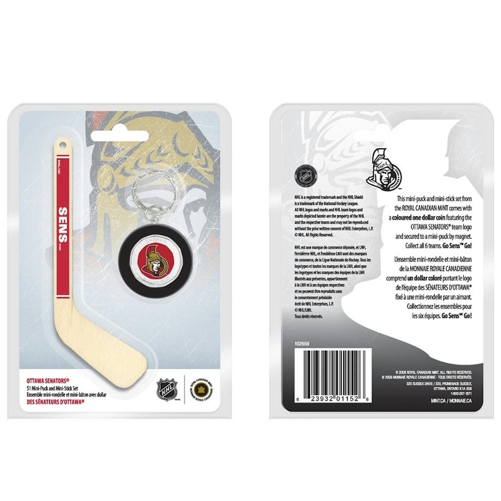 2009 Canada $1 Ottawa Senators Mini Puck Keychain with 5