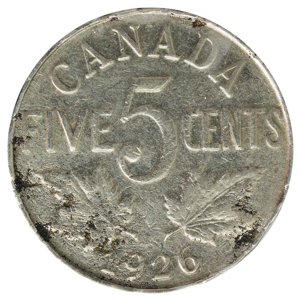 1926 Far 6 Canada 5-cents Very Fine (VF-20) Impaired