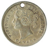 1858 Canada 10-cents Extra Fine (EF-40) Hole