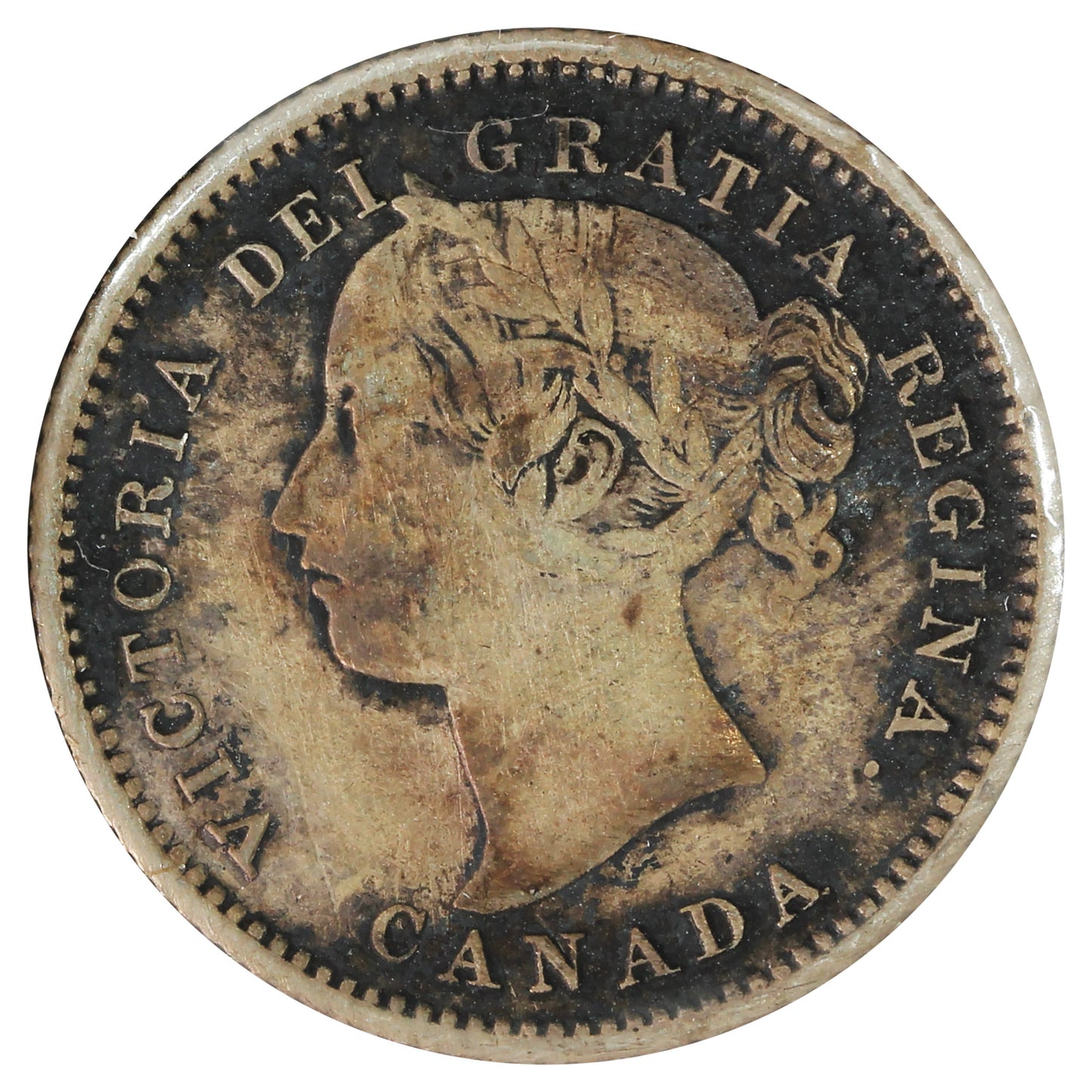 1870 Narrow 0 Canada 10-cents Very Fine (VF20) Impaired