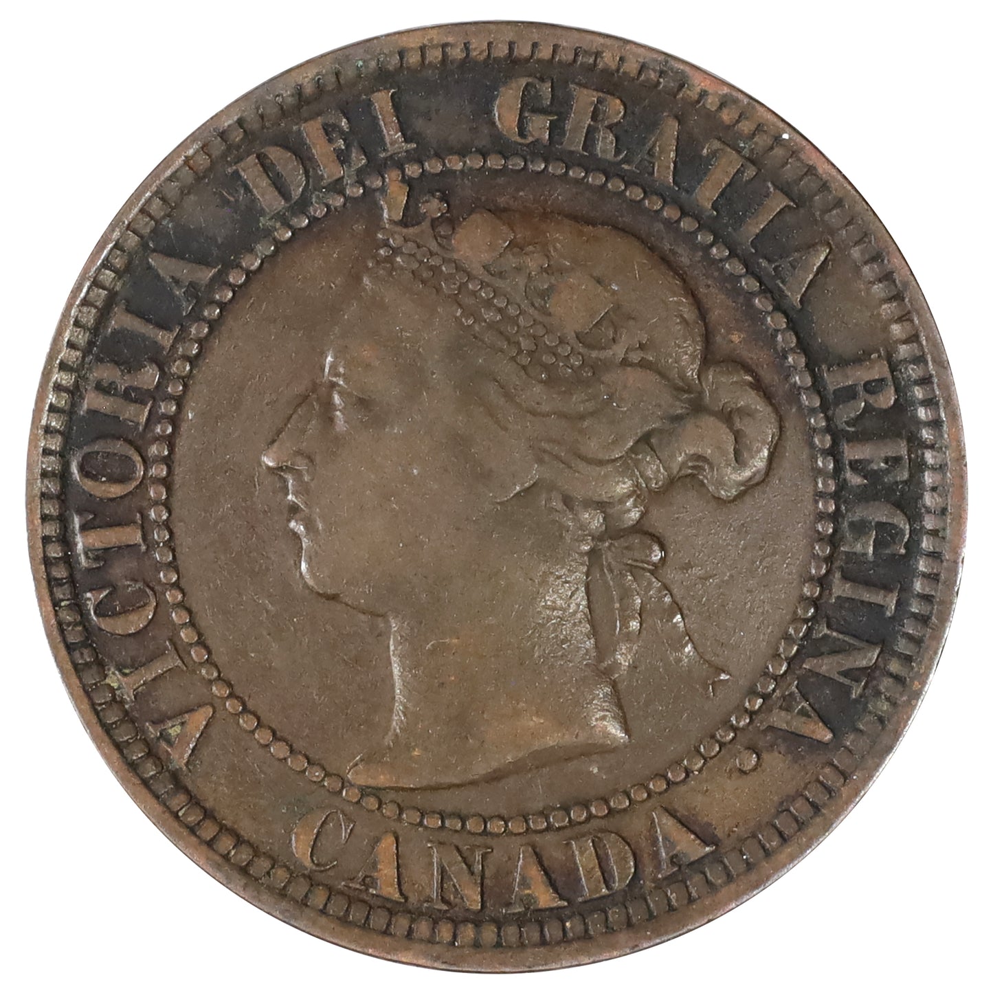 1884 Obv. 2 Canada 1-cent Fine (F12) Scratched, marks, or impaired