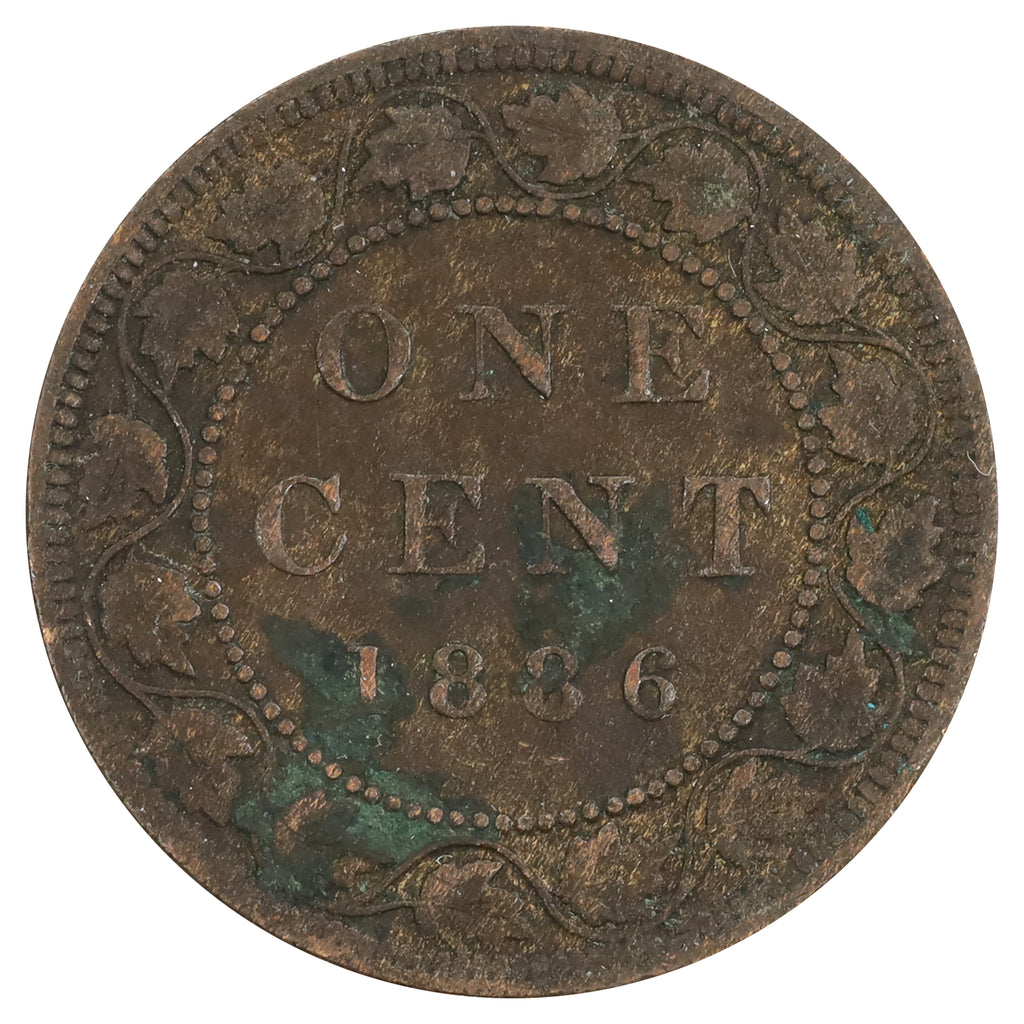 1886 Obv. 1a Canada 1-cent Very Fine (VF20) Scratched, marks, or impaired