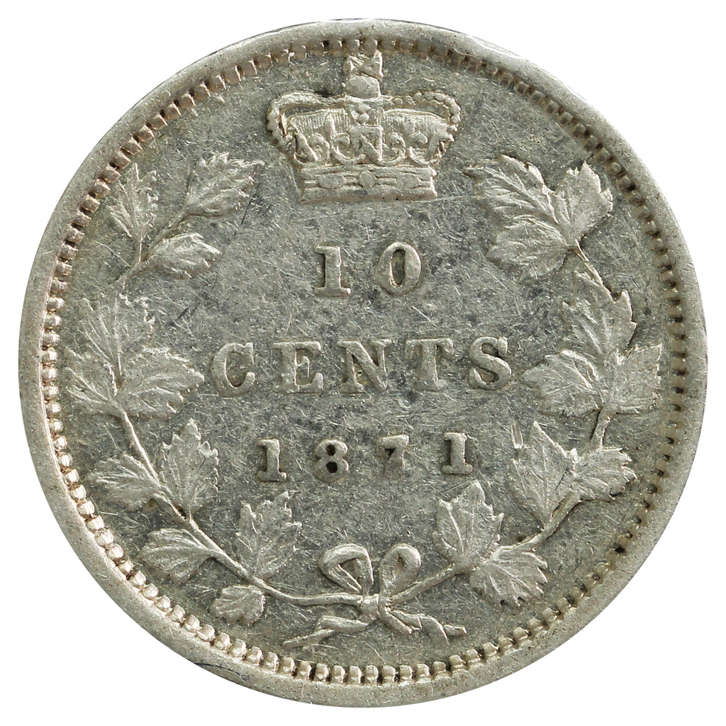 1871 Canada 10-cents F-VF (F15) Impaired