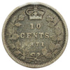 1871H Canada 10-cents Fine (F12) Impaired
