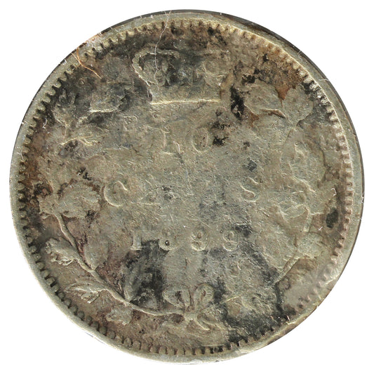 1899 Large 9's Canada 10-cents F-VF (F-15) Impaired