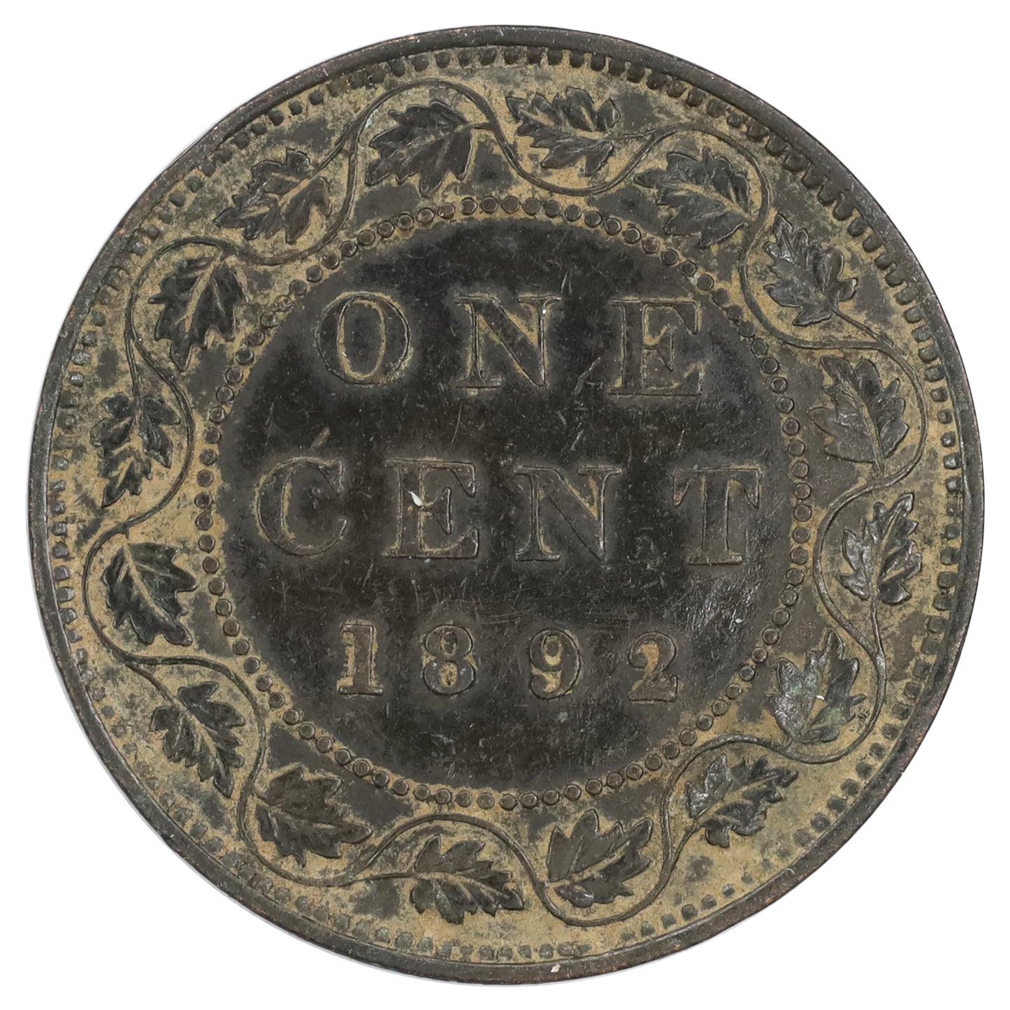 1892 Obv. 3 Canada 1-cent Very Fine (VF20) Scratched, marks, or impaired