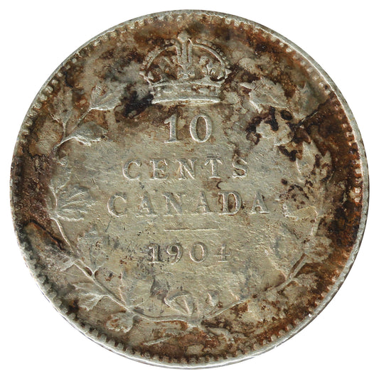 1904 Canada 10-cents F-VF (F-15) Impaired