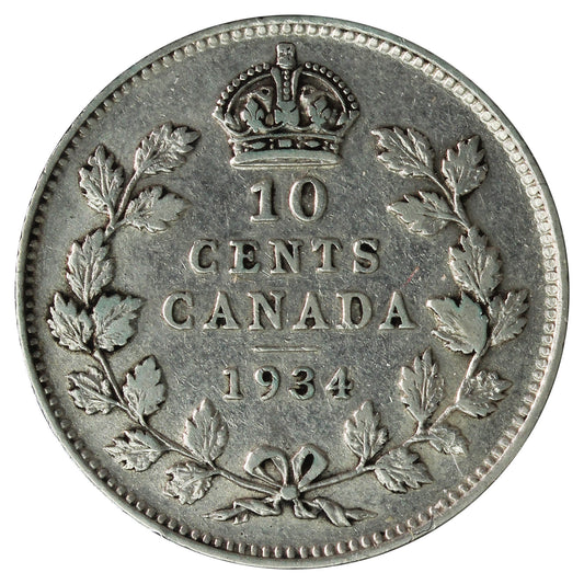 1934 Canada 10-cents VF-EF (VF-30) Impaired