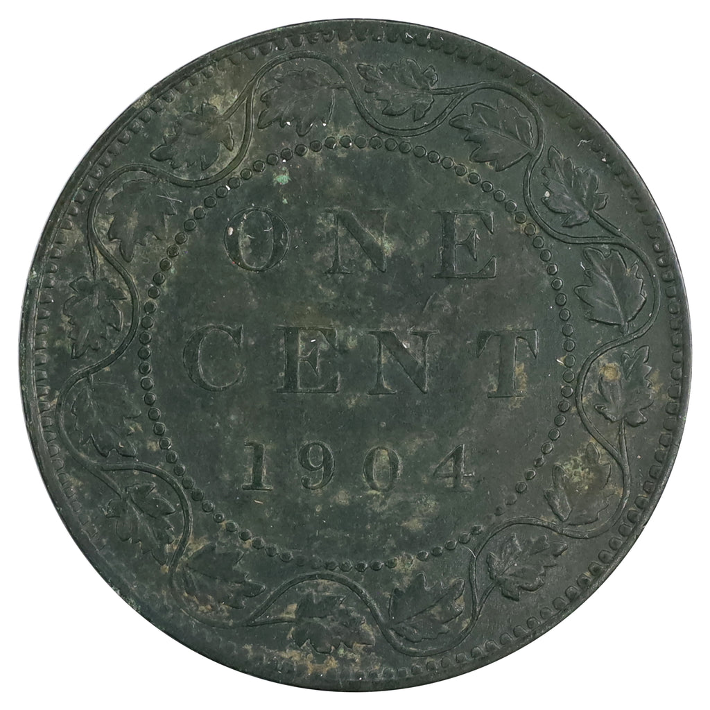 1904 Canada 1-cent EF-AU (EF45) Scratched, marks, or impaired