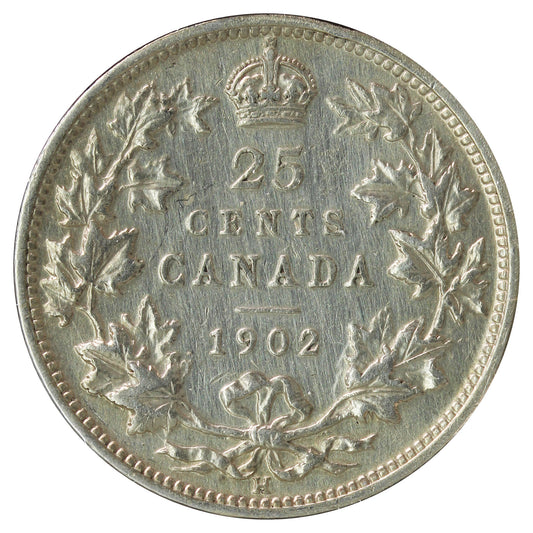 1902H Canada 25-cents VF-EF (VF-30) Scratched