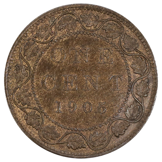 1905 Canada 1-cent EF-AU (EF45) Scratched, marks, or impaired