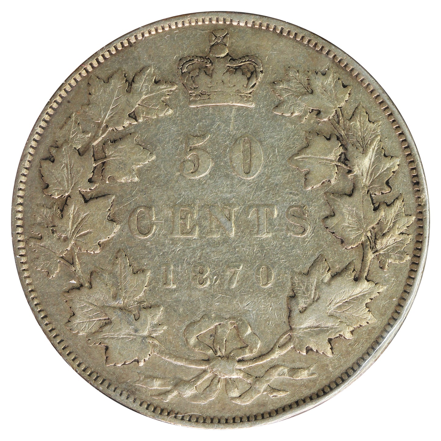 1870 LCW Canada 50-cents F-VF (F-15) Marks