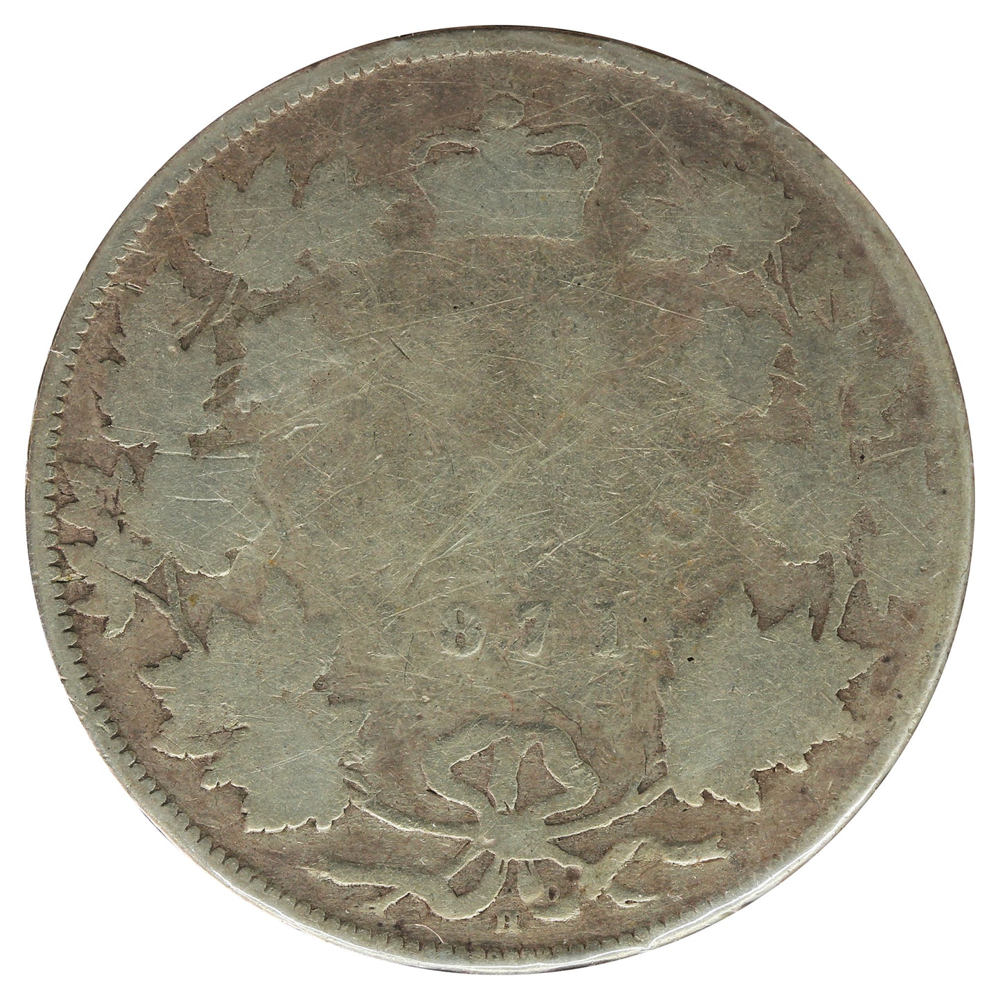 1871H Canada 50-cents About Good (AG3) Scratched, marks, or impaired