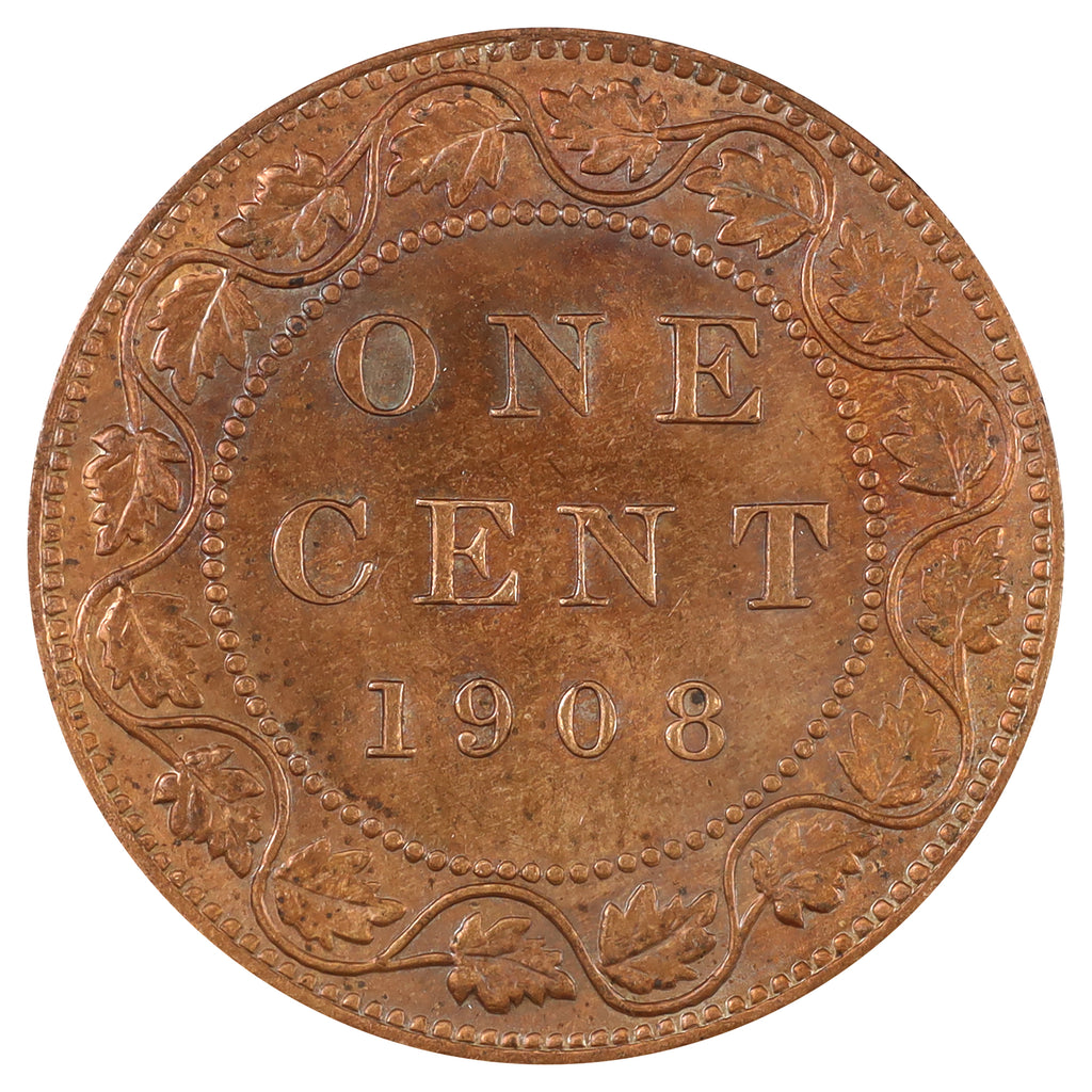 1908 Canada 1-cent Brilliant Uncirculated (MS63) Toned