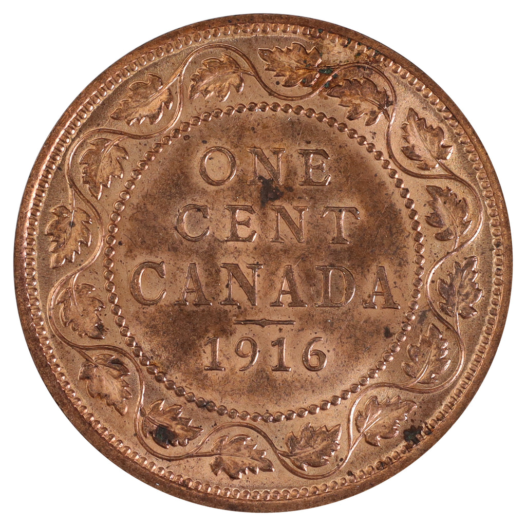 1916 Canada 1-cent Choice Brilliant Uncirculated (MS64) Toned