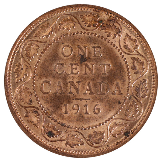 1916 Canada 1-cent Choice Brilliant Uncirculated (MS64) Toned