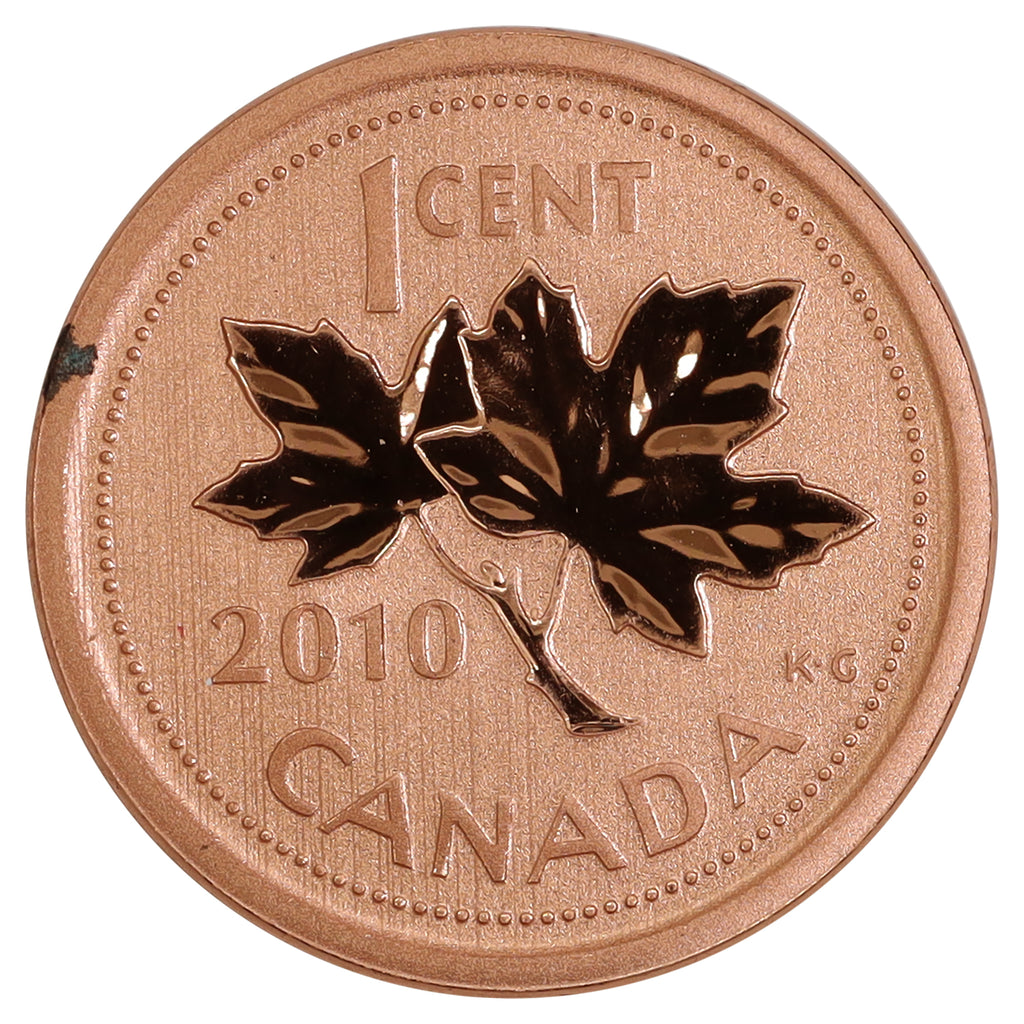 2010 Magnetic Canada 1-cent Specimen (Scratched, marks, or impaired)