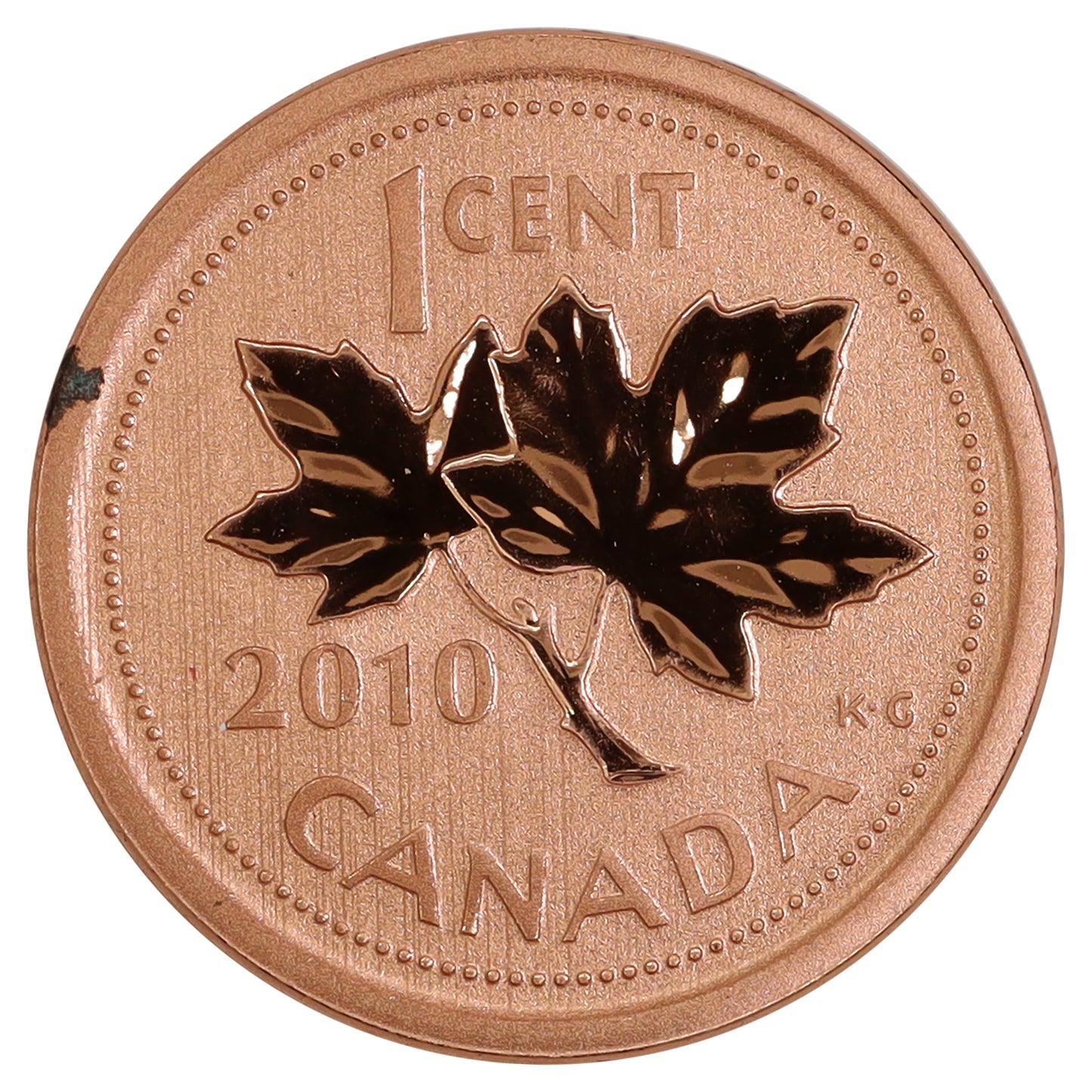 2010 Magnetic Canada 1-cent Specimen (Scratched, marks, or impaired)