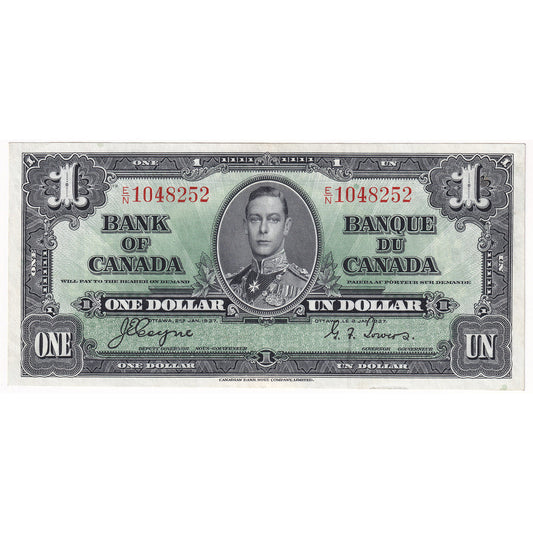 BC-21d 1937 Canada $1 Coyne-Towers, E/N, EF (Stain)
