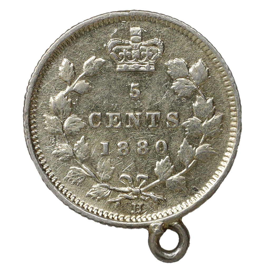 1880H Obv. 3 Canada 5-cents VF-EF (VF30) Scratched, marks, or impaired