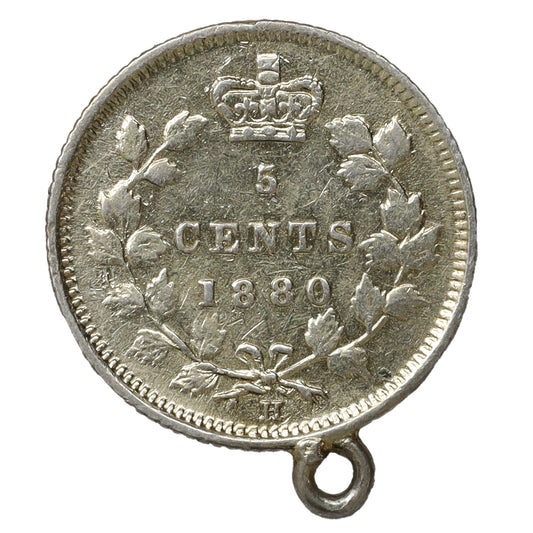 1880H Obv. 3 Canada 5-cents VF-EF (VF30) Scratched, marks, or impaired