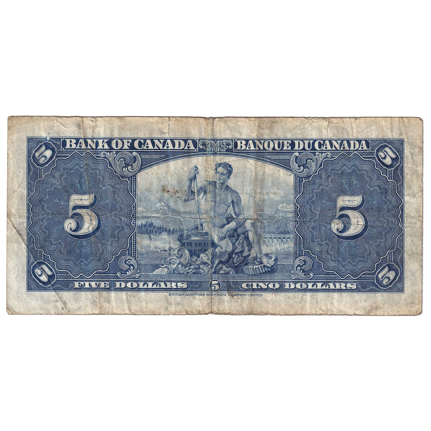 BC-23c 1937 Canada $5 Coyne-Towers, H/S, F (Tears)