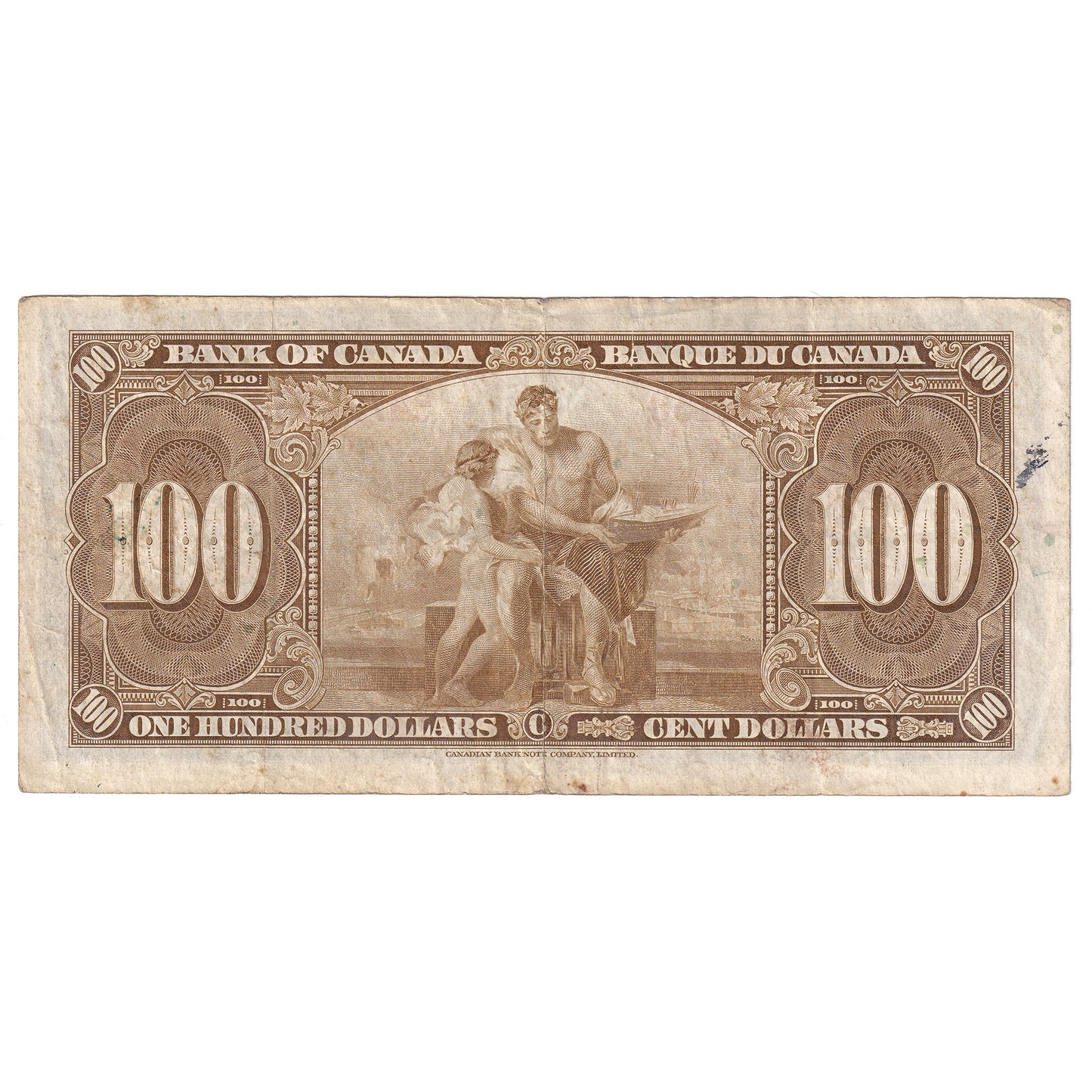 BC-27c 1937 $100 Coyne-Towers, B/J, VF-EF (Stain)