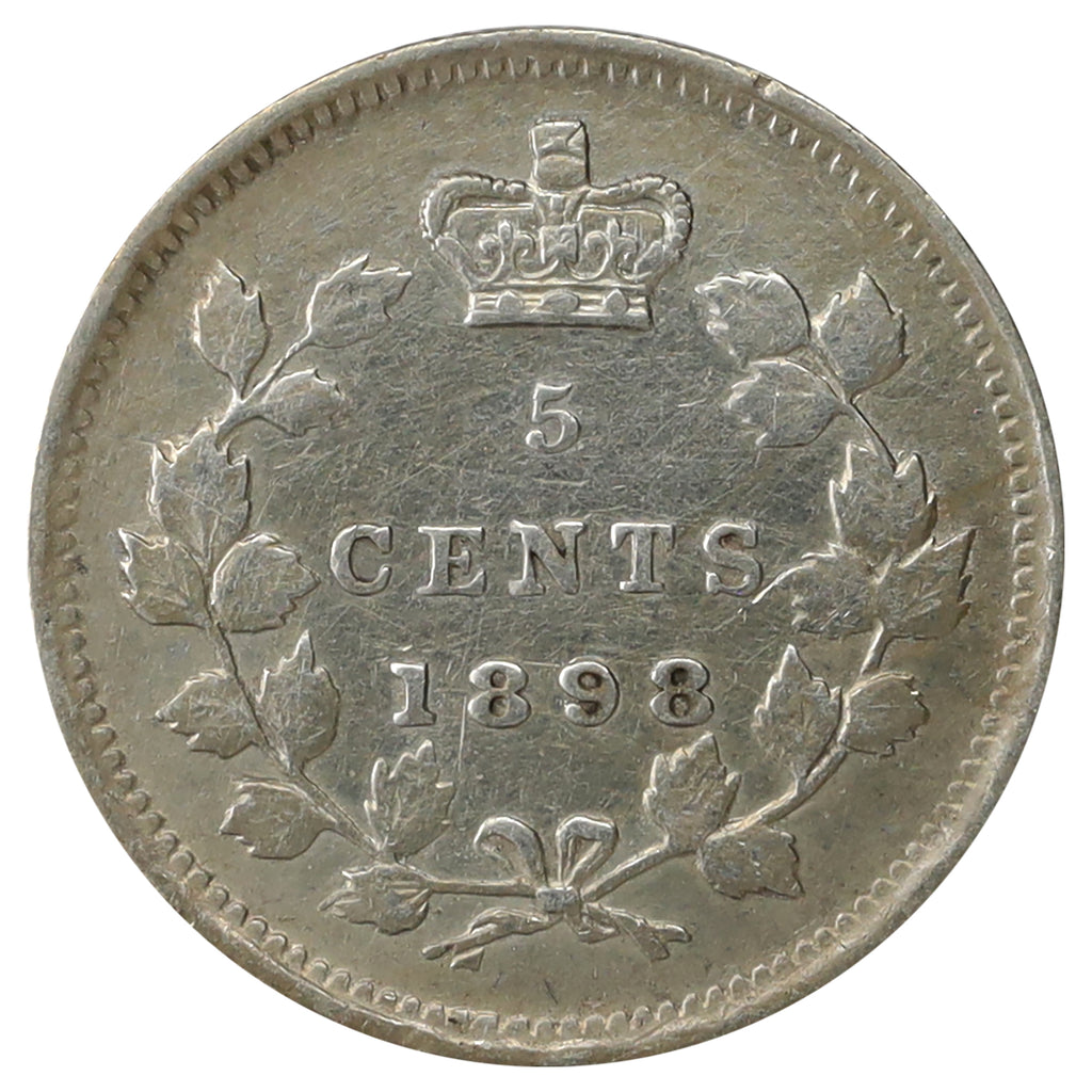 1898 Canada 5-cents Extra Fine (EF40) Cleaned