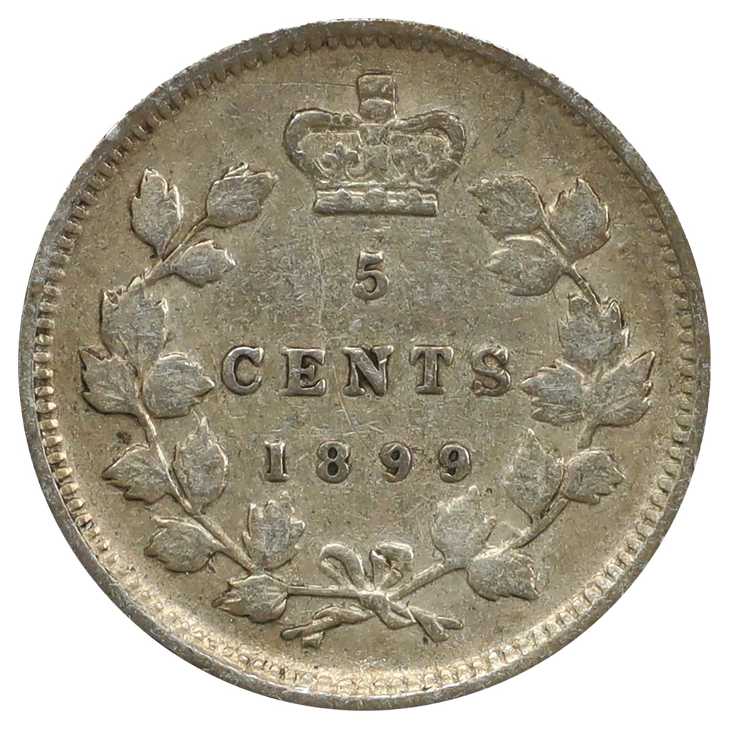 1899 Canada 5-cents VG-F (VG10) Scratched, marks, or impaired