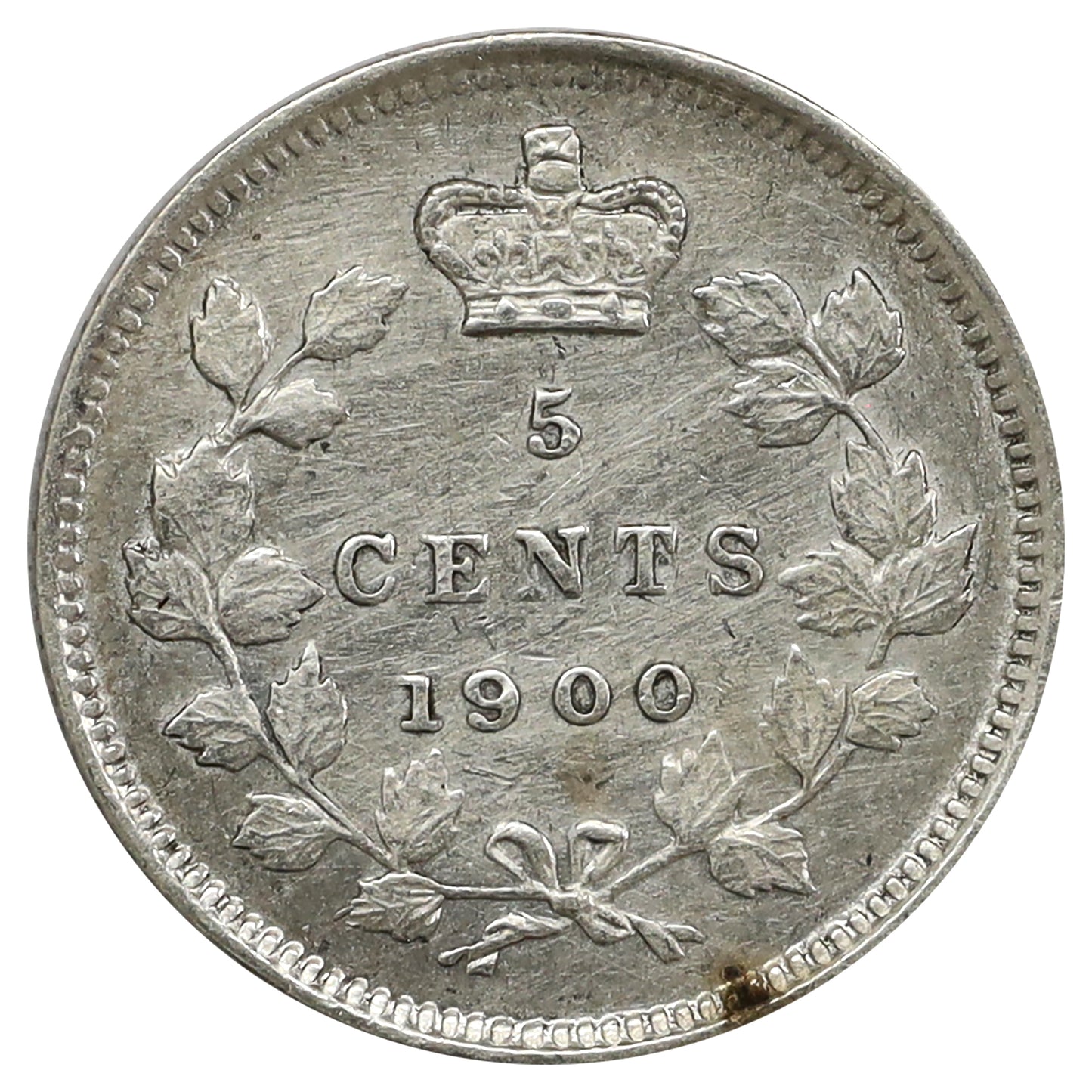 1900 Round 0s Canada 5-cents Extra Fine (EF40) Scratched, marks, or impaired