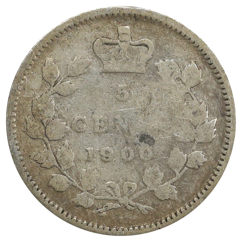 1900 Round 0s Canada 5-cents Very Good (VG8) Scratched, marks, or impaired