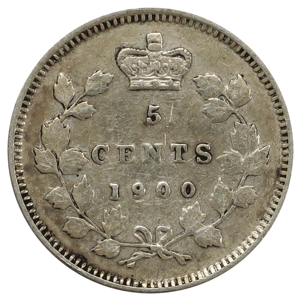 1900 Oval 0s Canada 5-cents Very Fine (VF20) Scratched, marks, or impaired