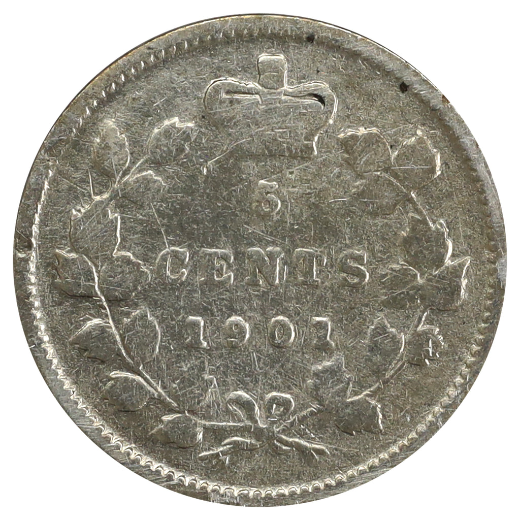 1901 Canada 5-cents Very Good (VG8) Scratched, marks, or impaired