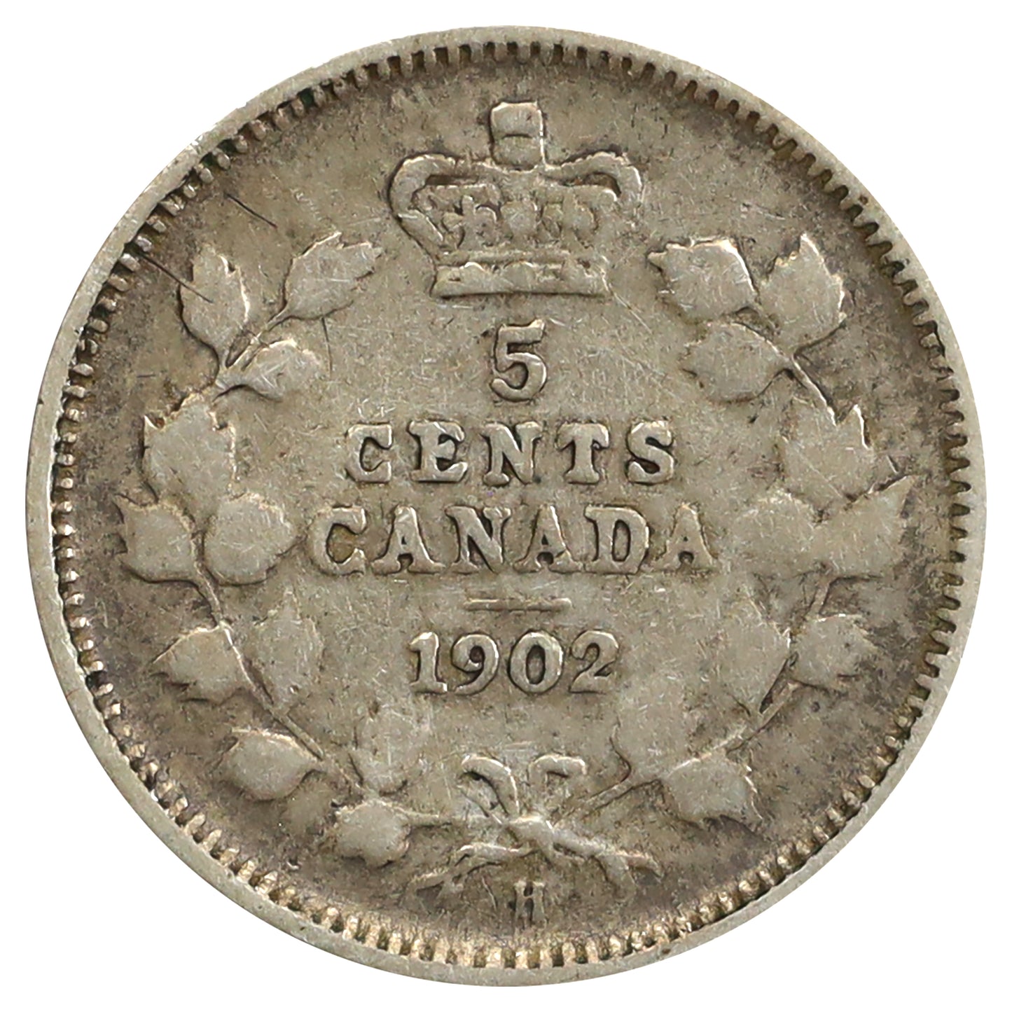 1902H Small H Canada 5-cents Very Good (VG8) Scratched, marks, or impaired