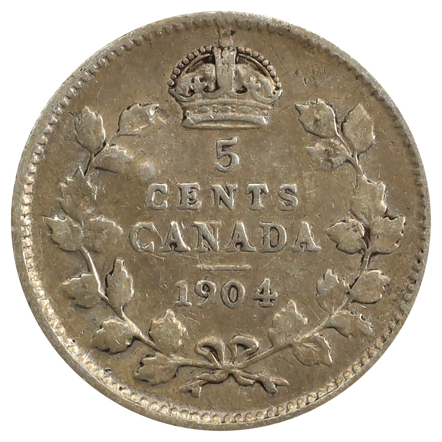 1904 Canada 5-cents Very Good (VG8) Scratched, marks, or impaired