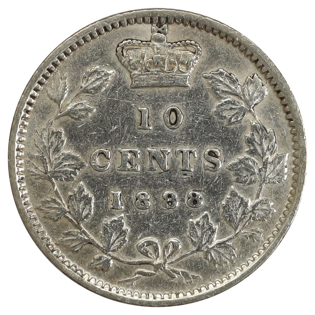 1888 Canada 10-cents VF-EF (VF30) Scratched, marks, or impaired