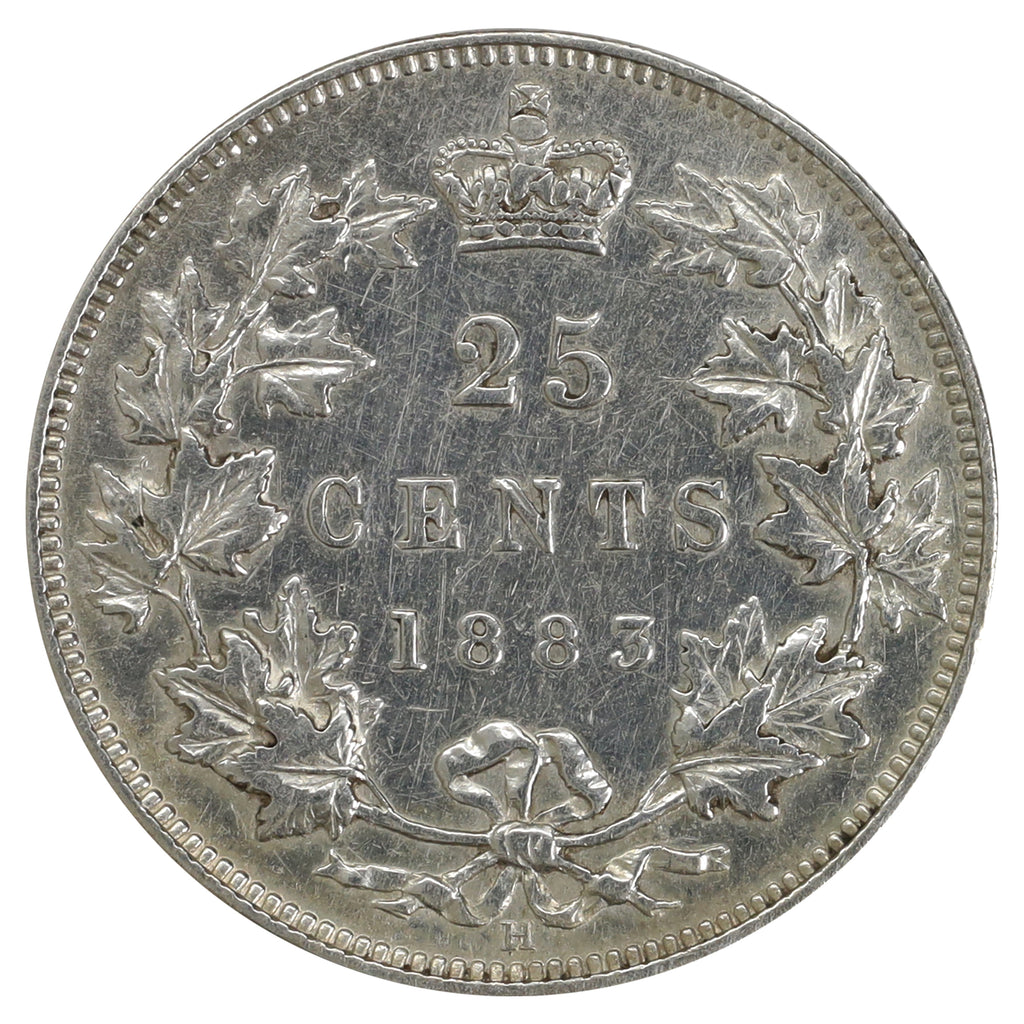 1883H Canada 25-cents VF-EF (VF30) Scratched, marks, or impaired