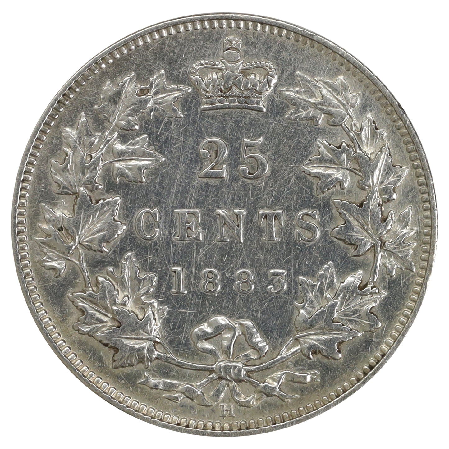 1883H Canada 25-cents VF-EF (VF30) Scratched, marks, or impaired