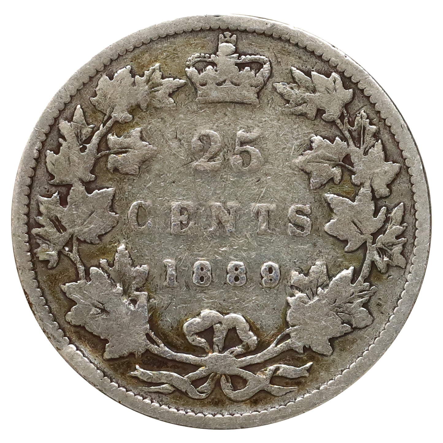 1889 Canada 25-cents Good (G4) Scratched, marks, or impaired