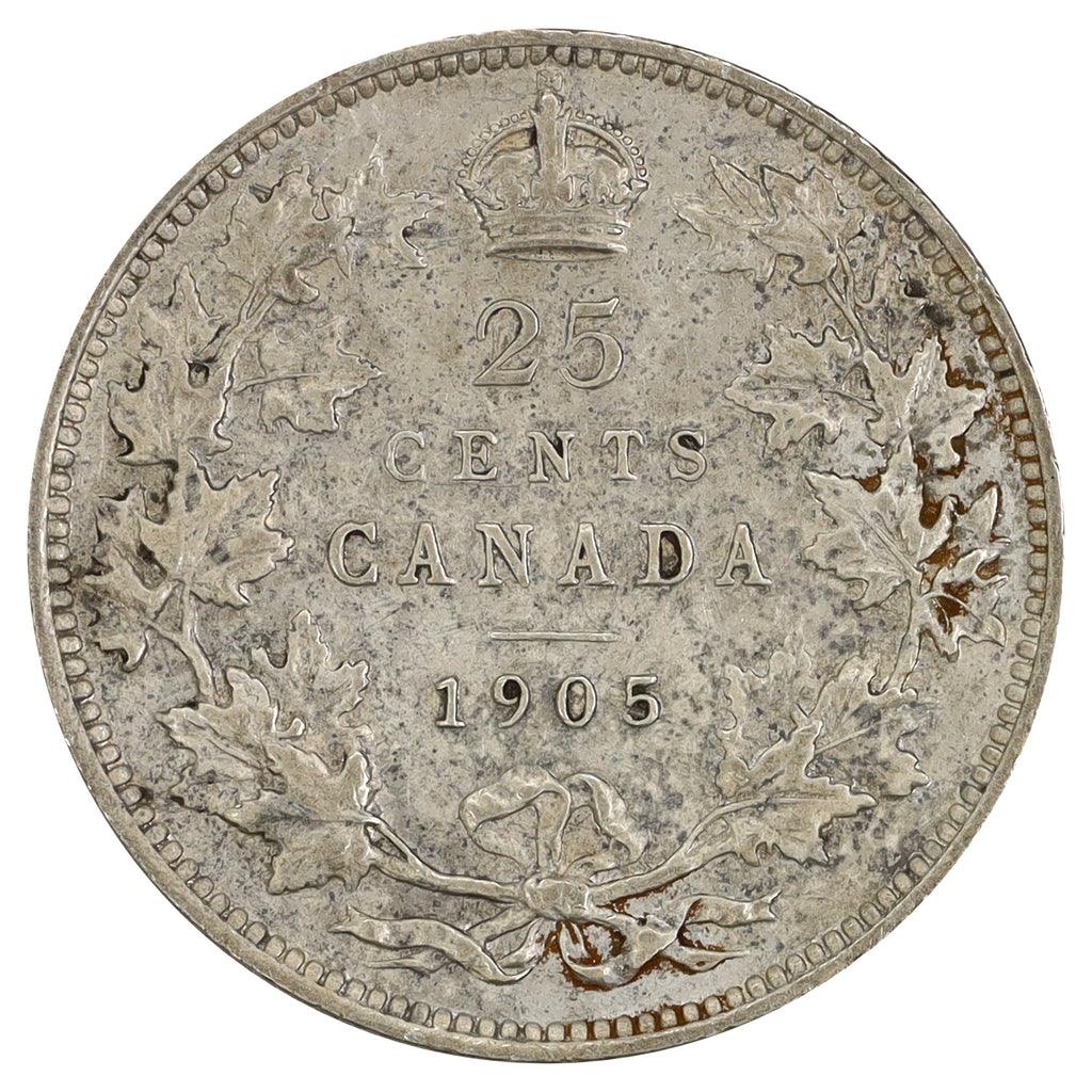 1905 Canada 25-cents Very Fine (VF20) Scratched, marks, or impaired
