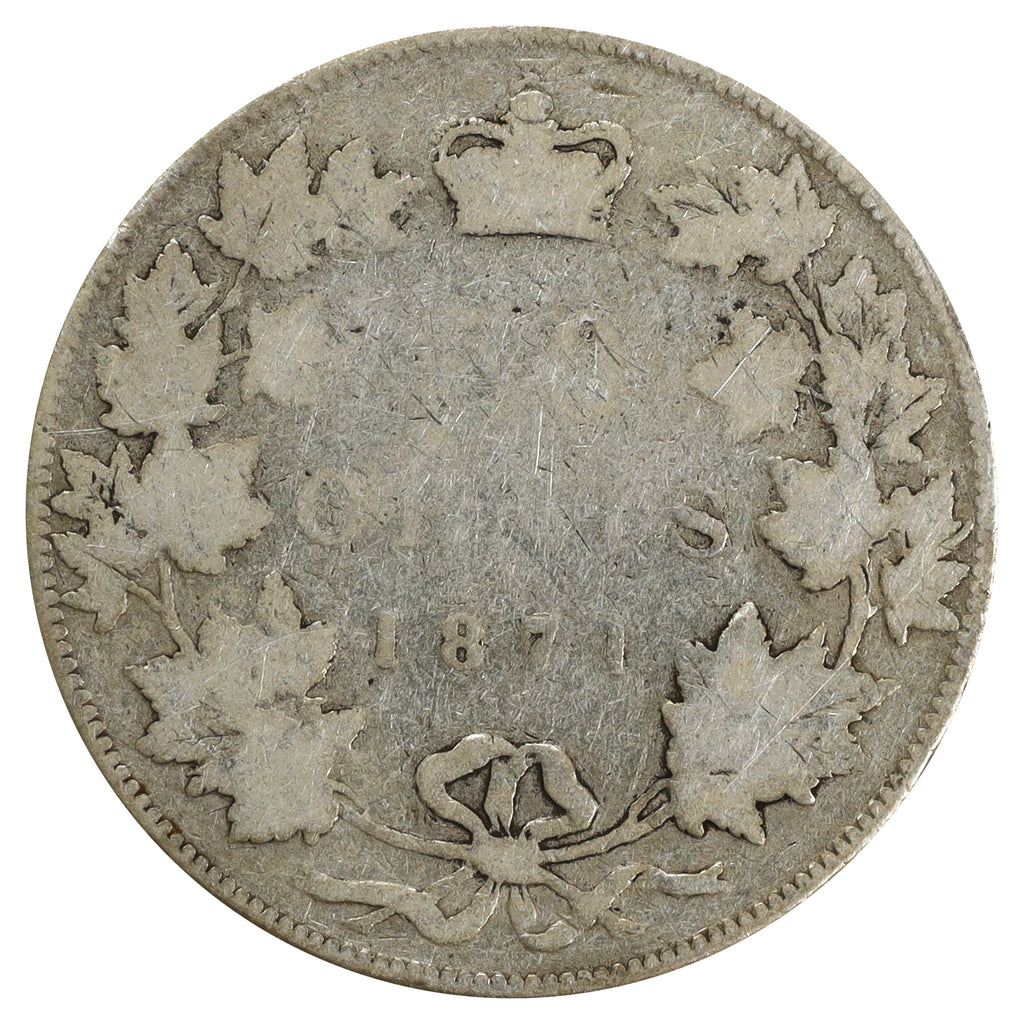 1871 Canada 50-cents About Good (AG3) Scratched, marks, or impaired