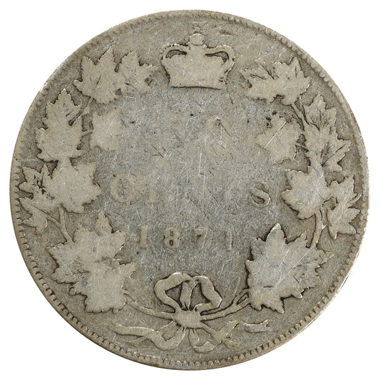 1871 Canada 50-cents About Good (AG3) Scratched, marks, or impaired