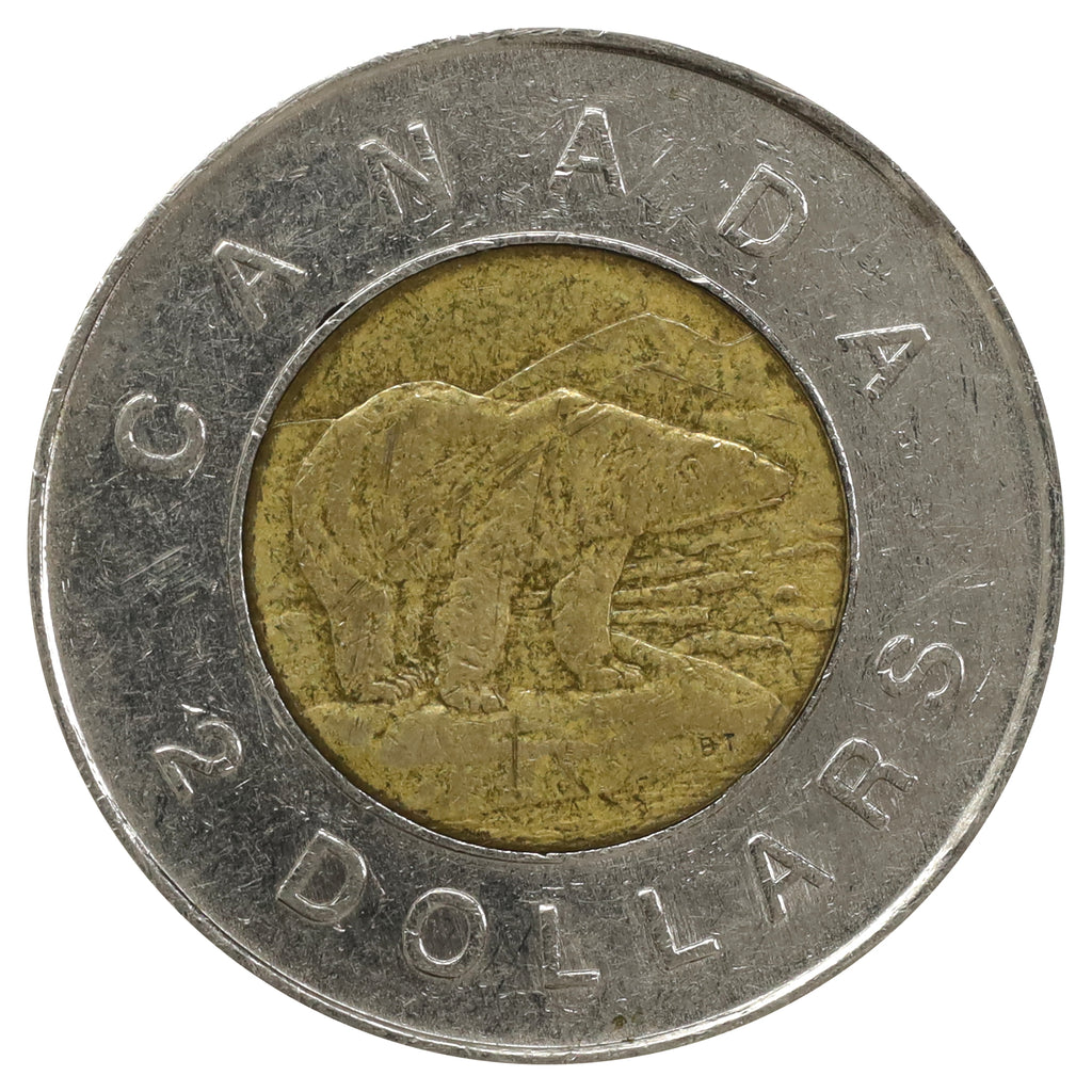 2002 Dot in H Canada Two Dollar Circulated (DOD)