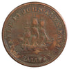 NS-14A5 1815 Nova Scotia John Alexander Barry Halifax Halfpenny Token F-VF (F12) Cleaned