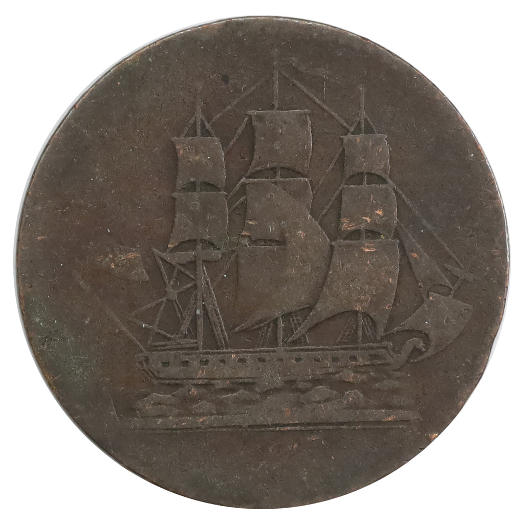 PE-10-2 1829 PEI Ships, Colonies & Commerce Token Very Good (VG8) Weak Strike
