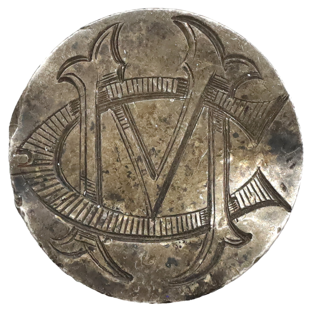 Love Token Struck on Canadian Victorian Dime: "CM"